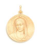 MEDAILLE OR 18 CARATS VIERGE MARIS STELLA 2.20G 15MMS