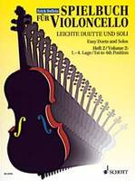 Playful book for violoncello, Easy Duets and Solos from the 18th century. 1 or 2 cellos. Partition d'exécution.