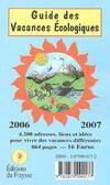 GUIDE DES VACANCES ECOLOGIQUES 2006 2007