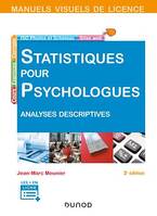 Manuel visuel - Statistiques pour psychologues 3ed, Analyses descriptives