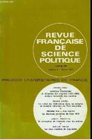 Revue Française de Science Politique. N°1, Vol. XXI.