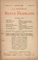 La Nouvelle Revue Française N' 79 (Avril 1920)