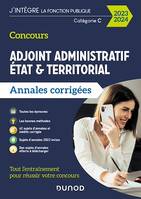 Concours Adjoint administratif Etat & Territorial, Annales corrigées -  2024-2025