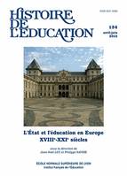 Histoire de l'éducation, n° 134/2012, L'État et l'éducation en Europe (XVIIIe- XXIe siècles)