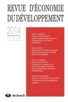 REVUE D'ECONOMIE DU DEVELOPPEMENT 2014/4