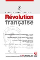 Annales historiques de la Révolution française Nº392 2/2018 Varia, Varia