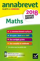 Annales Annabrevet 2018 Maths 3e, sujets et corrigés, nouveau brevet