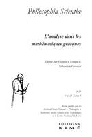Philosophia scientiae vol.25/3, L'analyse géométrique dans les mathématiques grecques anciennes