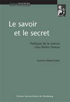 Le savoir et le secret, Poétique de la science chez Botho Strauss