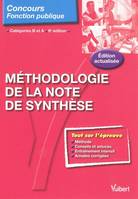 Méthodologie de la note de synthèse / catégories B et A, catégories B et A