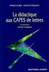 La didactique aux CAPES de lettres, épreuve sur dossier, épreuve professionnelle