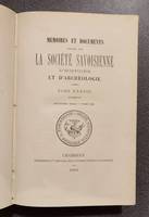 Mémoires et Documents de la Société Savoisienne d'Histoire et d'Archéologie. Tome XXXVIII - 1899 - Deuxième série Tome XIII