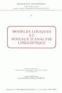 Modeles logiques et niveaux d'analyse linguistique