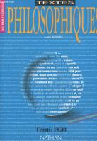 Textes philosophiques classe terminale F / G / H, classes terminales F, G, H