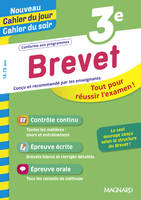 Brevet 3e - Nouveau Cahier du jour Cahier du soir, Conçu et recommandé par les enseignants