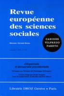 Citoyenneté et démocratie providentielle : mélanges en l'honneur de Dominique Schnapper, RESS (CVP), T. XLIV, n°135