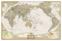 REF. N°28 PLANISPHERE CENTRÉ SUR LE PACIFIQUE 117 X 77 CM DESIGN ANTIQUE