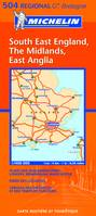 Régional Grande-Bretagne, 13650, South East England, The Midlands, East Anglia - Carte routière 504
