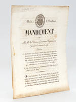 Mandement de MM. les Vicaires Généraux Capitulaires pendant la vacance du siège, ordonnant 1e : Des Prières et un Service solennel dans toutes les églises du Diocèse pour le repos de l'Ame de l'Illustrissime et Révérendissime Seigneur Charles-François ...