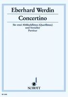 Concertino, 2 treble recorders (flutes), 2 violins and cello (double bass). Partition.