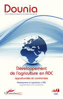 Développement de l'agriculture en RDC Opportunités et contraintes, Development of agriculture in DRC opportunities and constraints