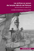 Les archives au secours des temples détruits de Palmyre, Actes du colloque international organisé par l’Académie des Inscriptions et Belles-Lettres à l'Académie des Inscriptions et Belles-Lettres (Palais de l'Institut), le 19 mai 2017