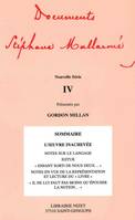 Documents Stéphane Mallarmé., IV, Documents Stéphane Mallarmé - Nouvelle série IV, nouvelle série