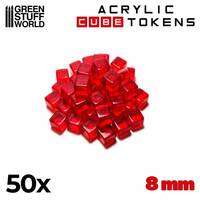 Cubes rouges 8mm (x50)