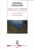 La création humaine, 1, Sujet et vérité dans le monde social-historique, Séminaires 1986-1987. La création humaine I