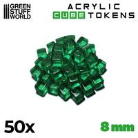 Cubes verts 8mm (x50)