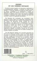 Simmel et les normes sociales, actes du Colloque Simmel, penseur des normes sociales, Paris, 16 et 17 décembre 1993
