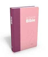 Bible Segond NEG compacte, couverture souple, toile duo rose praline / violet fruits des bois en toile