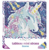 Tableau mini strass licorne - boîte avec accessoires