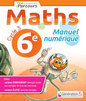 Manuel numérique iParcours maths cycle 3 - 6e (clé USB) 2016