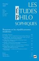 Les études philosophiques 2007 - n° 4, Rousseau et les républicanismes modernes