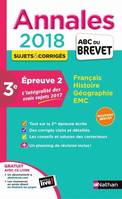 Maxi Annales 2018 - 2ème épreuve écrite Brevet - numéro 33 - corrigés - 2018