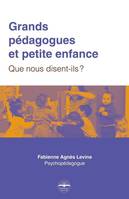 Grands pédagogues et petite enfance, Que nous disent-ils ?