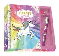 Mon carnet secret licorne - coffret avec stylo 4 couleurs