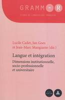 Langue et intégration, Dimensions institutionnelle, socio-professionnelle et universitaire