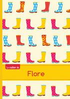 Le cahier de Flore - Petits carreaux, 96p, A5 - Bottes de pluie