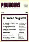 Pouvoirs Pouvoirs, n° 58, La France en guerre