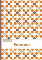 Le carnet de Romane - Lignes, 96p, A5 - Ronds Orange Gris Violet