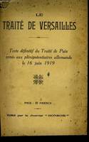 Le Traité de Versailles.