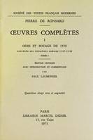 Tome I - Odes et bocage de 1550, précédés des Premières Poésies (1547-1549), PRÉCÉDÉS DES PREMIÈRES POÉSIES 1547-1549 TOME I