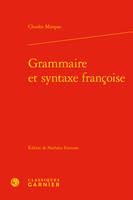 Grammaire et syntaxe françoise