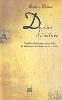 Devoirs d’écriture, Modèles d’histoires pour filles et littérature féminine au xixe siècle