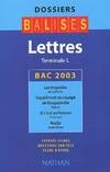 Lettres terminale L 2003, bac 2003