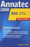 Mathématiques STG sujets corrigés 2008