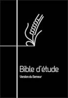 Bible d’étude, version du Semeur, Couverture noire, cuir véritable, tranche argentée, avec fermeture à glissière