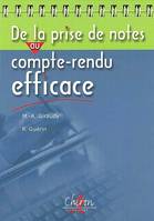 De la prise de notes au compte rendu efficace